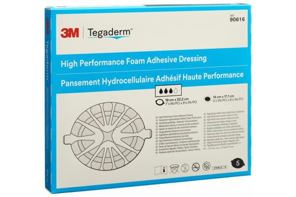 3M Tegaderm Foam HP Schaumkompresse 14x17.1cm adhesive 5 Stk