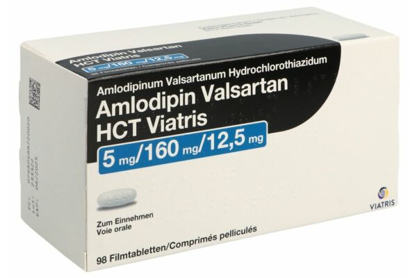 Amlodipin Valsartan HCT Viatris Filmtabl 5mg/160mg/12.5mg 98 Stk