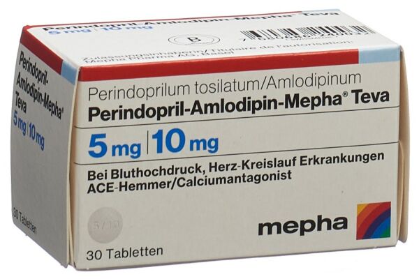 Perindopril-Amlodipin-Mepha Teva cpr 5mg/10mg bte 30 pce