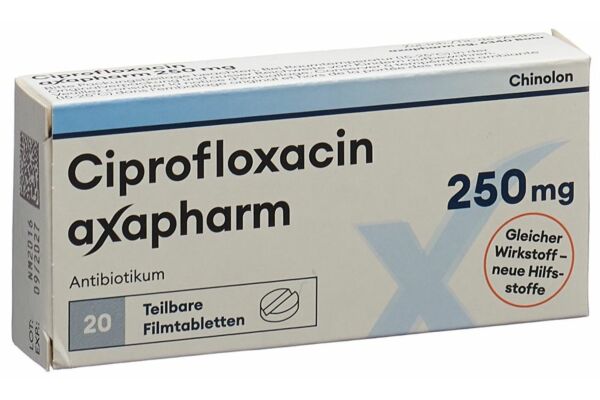 Ciprofloxacine axapharm cpr pell 250 mg 20 pce