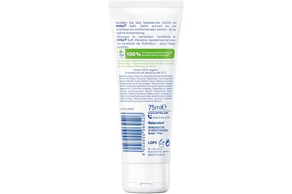 Nivea Soft Feuchtigkeitscrème Tb 75 ml