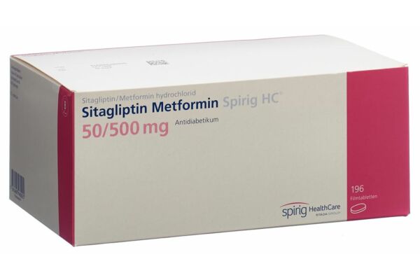 Sitagliptine Metformine Spirig HC cpr pell 50mg/500mg 196 pce