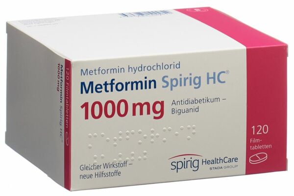 Metformine Spirig HC cpr pell 1000 mg 120 pce