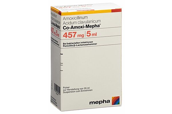 Co-Amoxi-Mepha pdr 457 mg pour suspension fl 35 ml