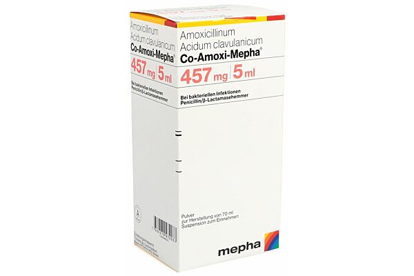 Co-Amoxi-Mepha Plv 457 mg für Suspension Fl 70 ml