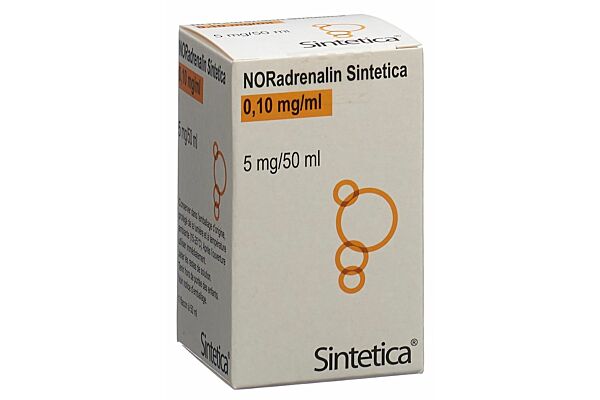 NORadrenalin Sintetica sol perf 5 mg/50ml vial