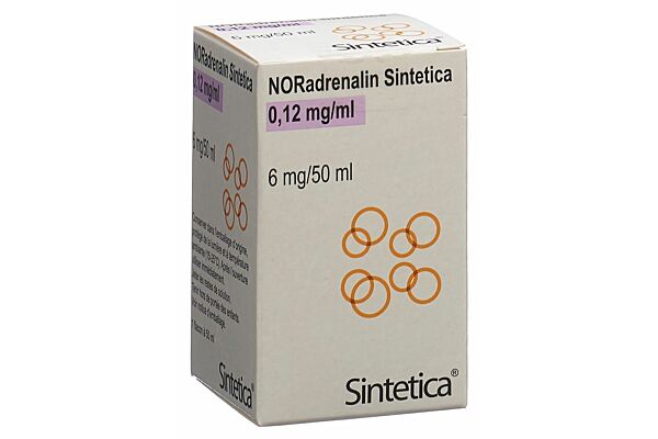 NORadrenalin Sintetica sol perf 6 mg/50ml vial