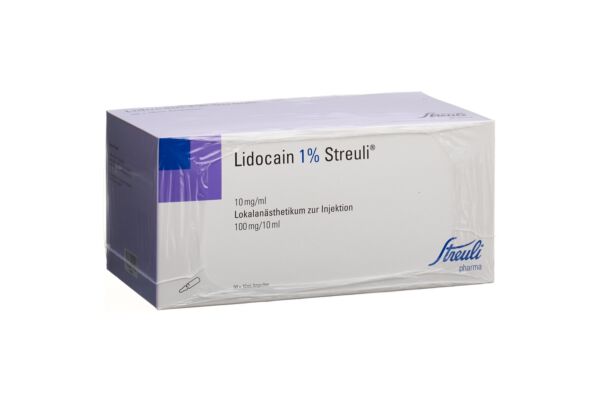 Lidocain Streuli 1% Inj Lös 100 mg/10ml (Ampullen) 50 Amp 10 ml